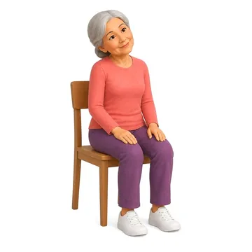 Half Neck Circles: chair yoga pose for seniors
