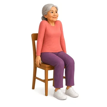 Shoulder Rolls: chair yoga pose for seniors