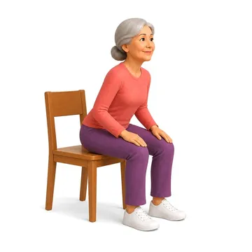 Hip-Hinge Forward Fold: chair yoga pose for seniors