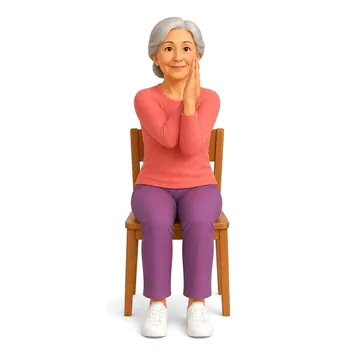 Seated Eagle Arms: chair yoga pose for seniors