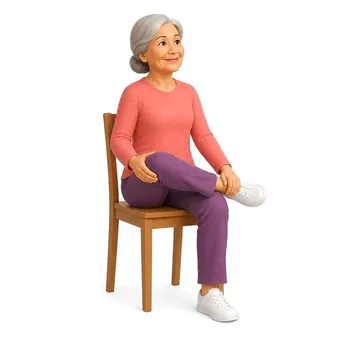 Seated Pigeon: chair yoga pose for seniors