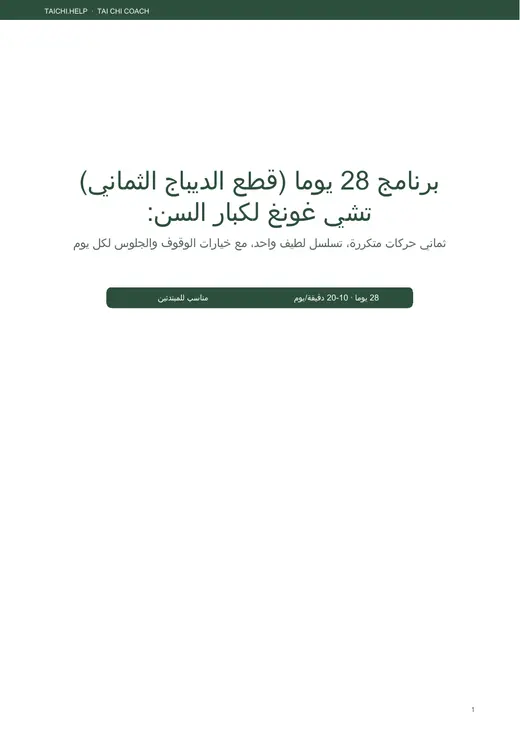 تشي غونغ لمدة 28 يوماً — الغلاف