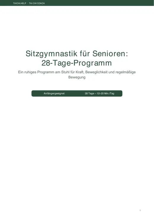 28 Tage Sitzgymnastik — Titelseite