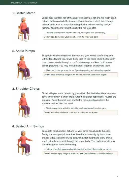 28-Day Seated Exercises — inside page