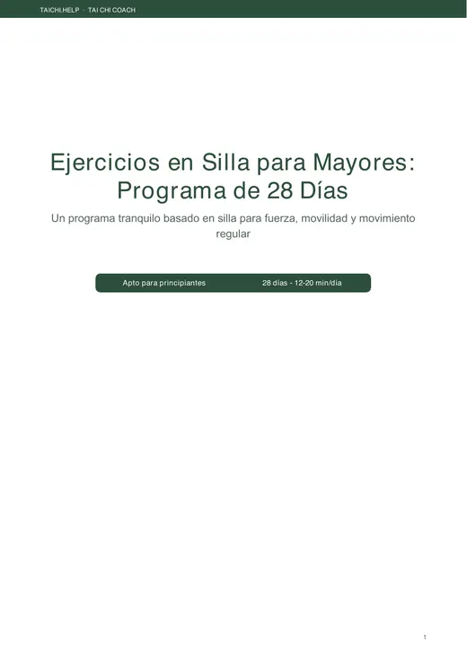 Ejercicios Sentados de 28 Días — portada
