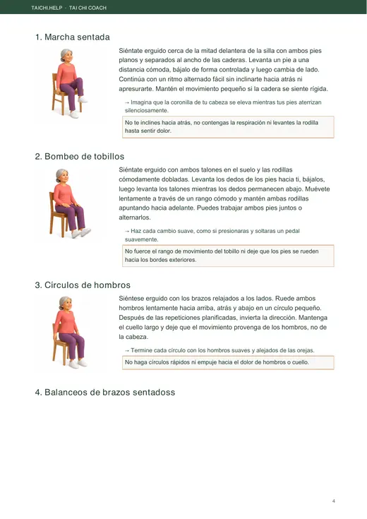Ejercicios Sentados de 28 Días — página interior