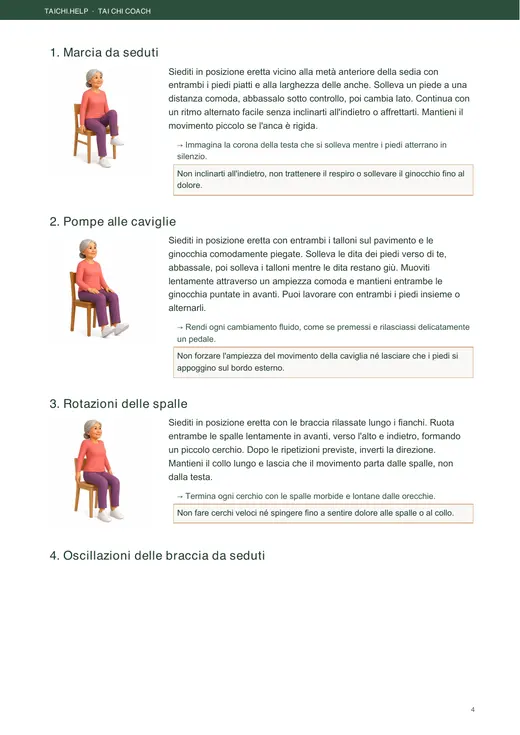 Ginnastica da Seduti in 28 Giorni — pagina interna