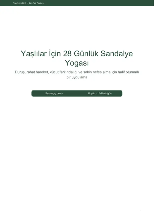 Sandalye Yogası — 28 gün