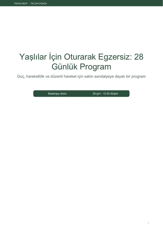 28 Günlük Oturarak Egzersiz — kapak
